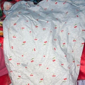 Cherry Print White Fabric